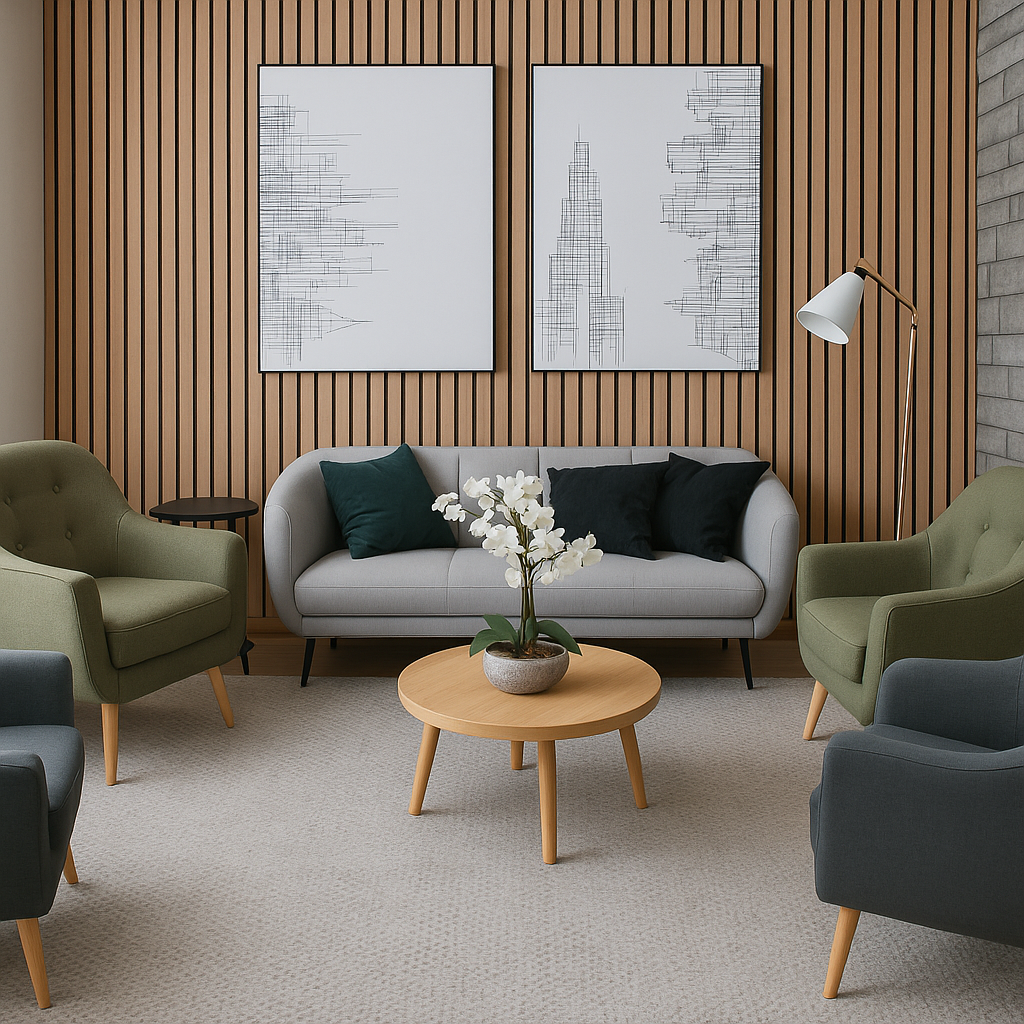 Simply Panels Premium Wide Slat 3-sided Wood Veneer Oak Acoustic Wall Panel  - 240cm x 30cm (2 pack)