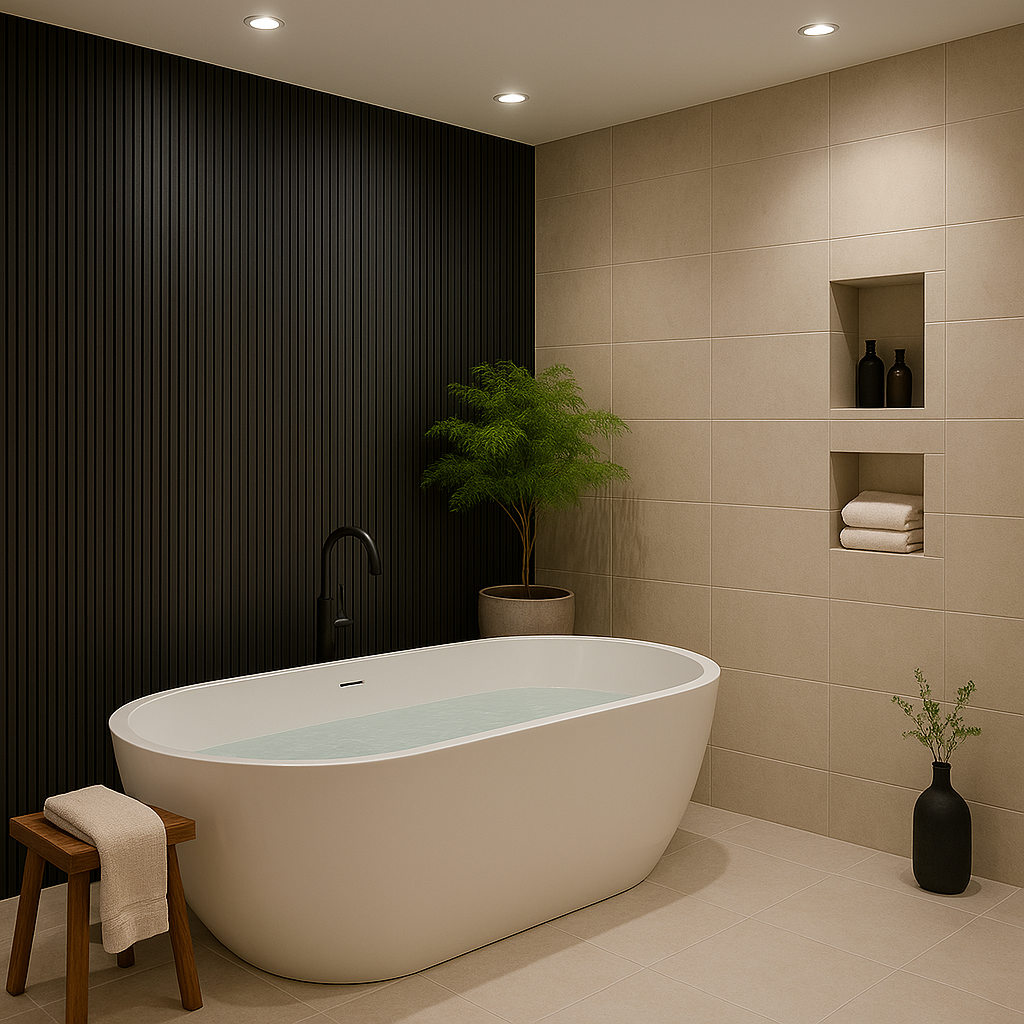 Simply Panels Exterior Black Slat Wall Panel – Waterproof, UV‑Resistant 290 × 19.2 cm