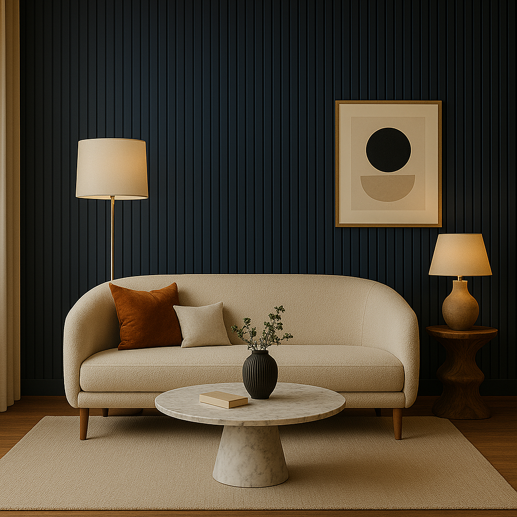 Simply Panels Colour Blue Acoustic Slat Wall Panel - 240cm x 32cm (2 Pack)