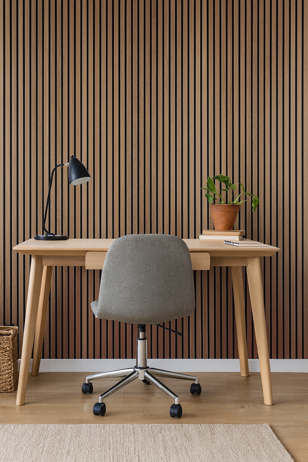 Simply Panels Walnut Acoustic Slatted Wood Wall Panels- 240cm x 32cm (2 pack)