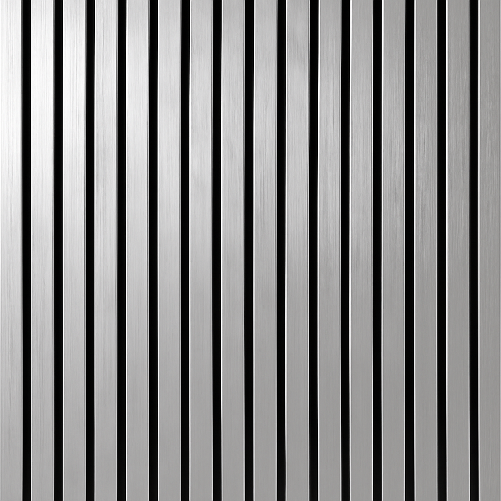 Simply Panels Chrome Colour Slatted Wood Wall Panels - 240cm x 32cm (2 pack)