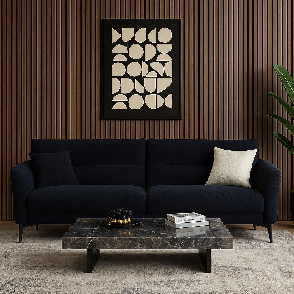 Simply Panels Walnut Acoustic Slatted Wood Wall Panels- 240cm x 32cm (2 pack)
