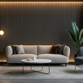 Simply Panels Colour Grey Acoustic Wide Slat Wall Panel - 240cm x 30cm (2 pack)