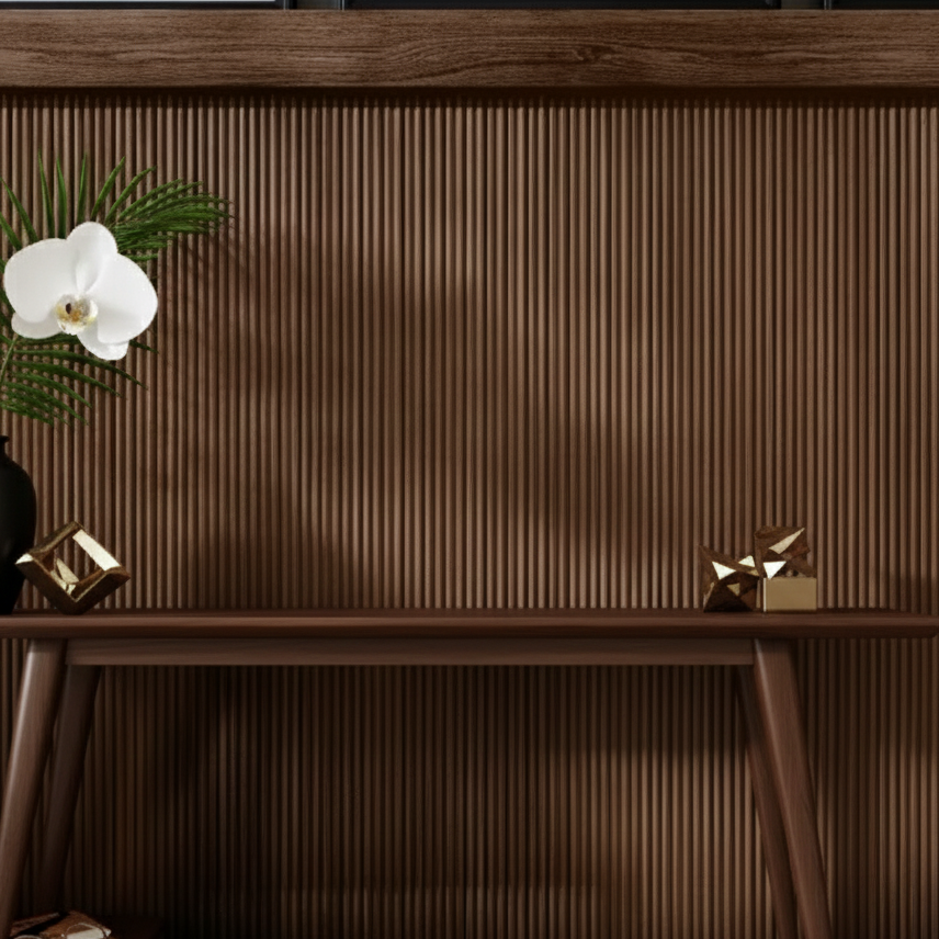 Simply Panels Flex Walnut Flute Wall Panel 240cm x 60 cm (2 pack)