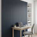 Simply Panels Colour Blue on Grey Felt Slat Wall Panel - 240cm x 32cm (2 Pack)