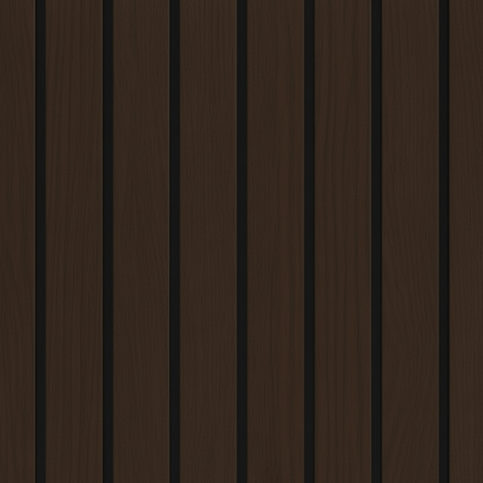 Simply Panels Premium Wide Slat 3-sided Wood Veneer Smoked Oak Acoustic Wall Panel- 240cm x 30cm (2 pack)