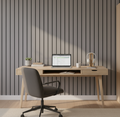 Simply Panels Premium Wide Slat 3-sided Wood Veneer Grey Oak Acoustic Wall Panel- 240cm x 30cm (2 pack)