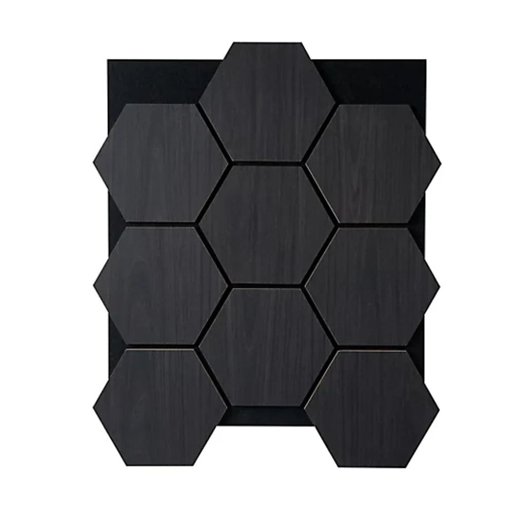 Simply Panels Black Oak Hexagon Wall Panel - 70cm x 60cm (4 pack)