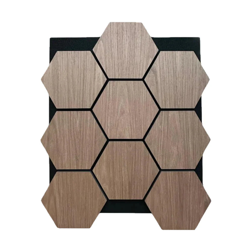 Simply Panels Walnut Hexagon Wall Panel - 70cm x 60cm (4 pack)