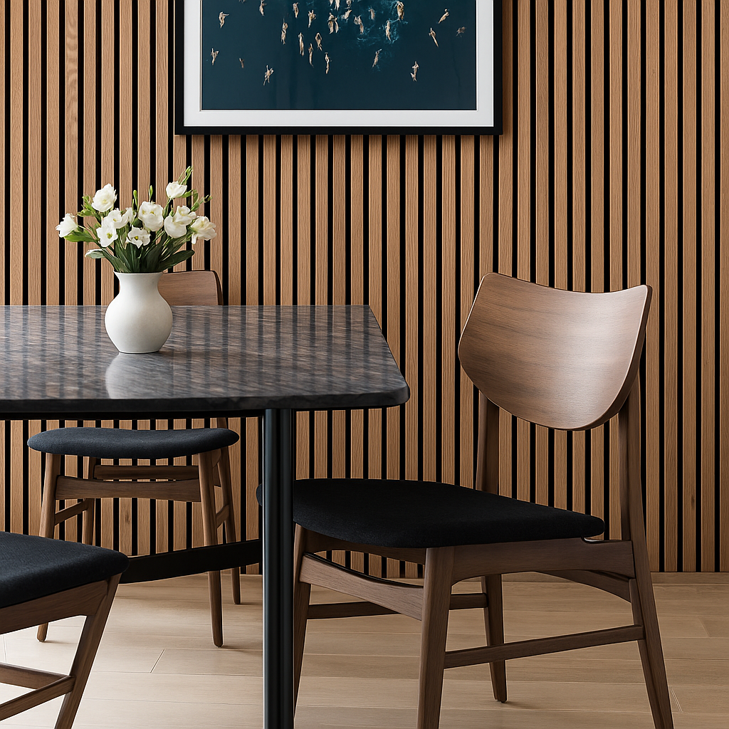 Simply Panels Oak Acoustic Slatted Wood Wall Panels- 240cm x 32cm (2 pack)