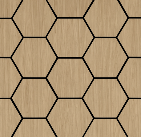 Simply Panels Oak Hexagon Wall Panel - 70cm x 60cm (4 pack)