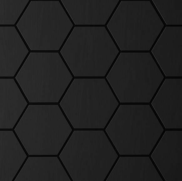 Simply Panels Black Oak Hexagon Wall Panel - 70cm x 60cm (4 pack)