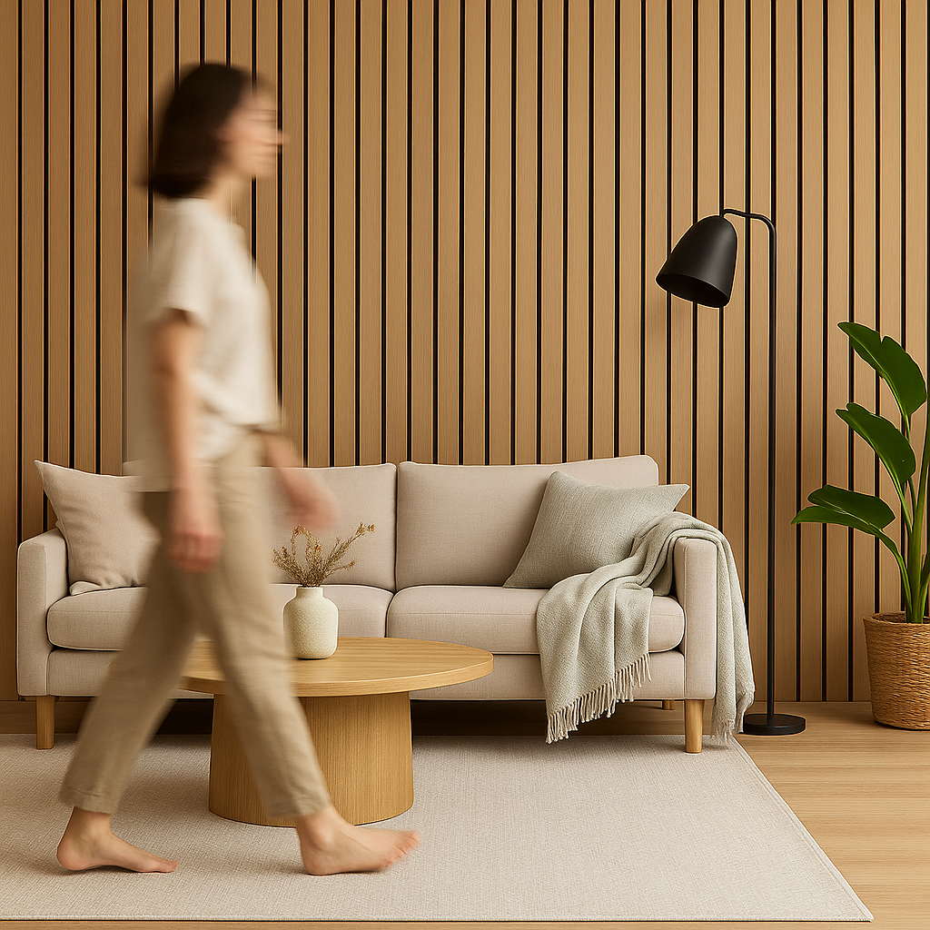 Simply Panels Premium Wide Slat 3-sided Wood Veneer Oak Acoustic Wall Panel  - 240cm x 30cm (2 pack)