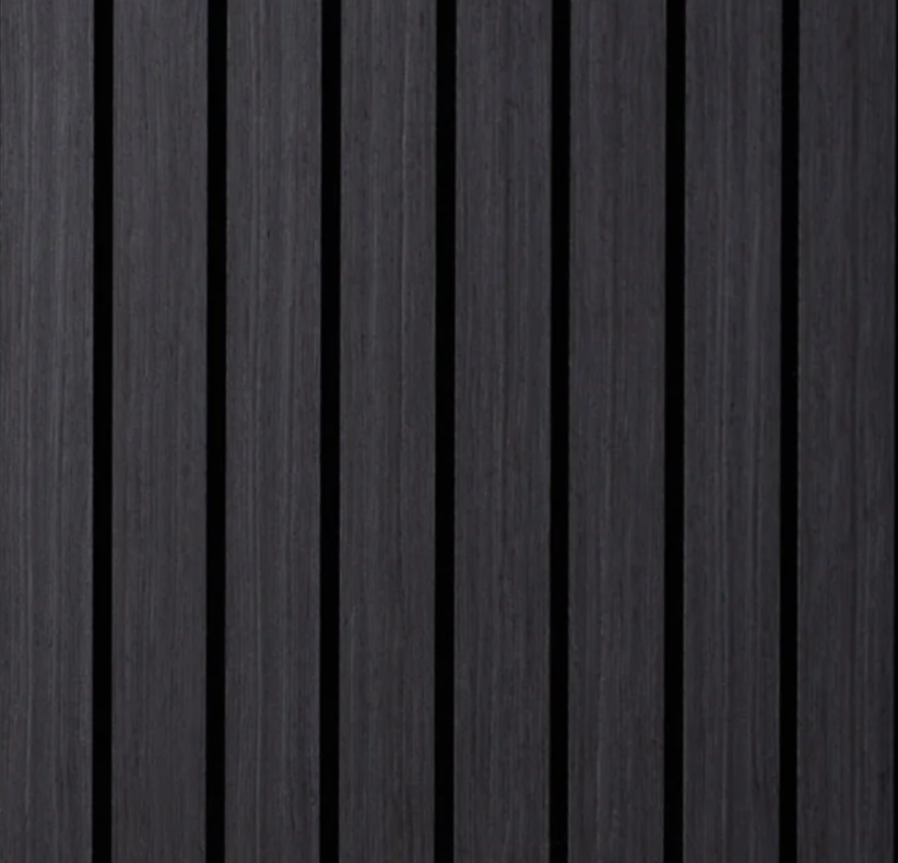 Pattern of vertical black slat wall