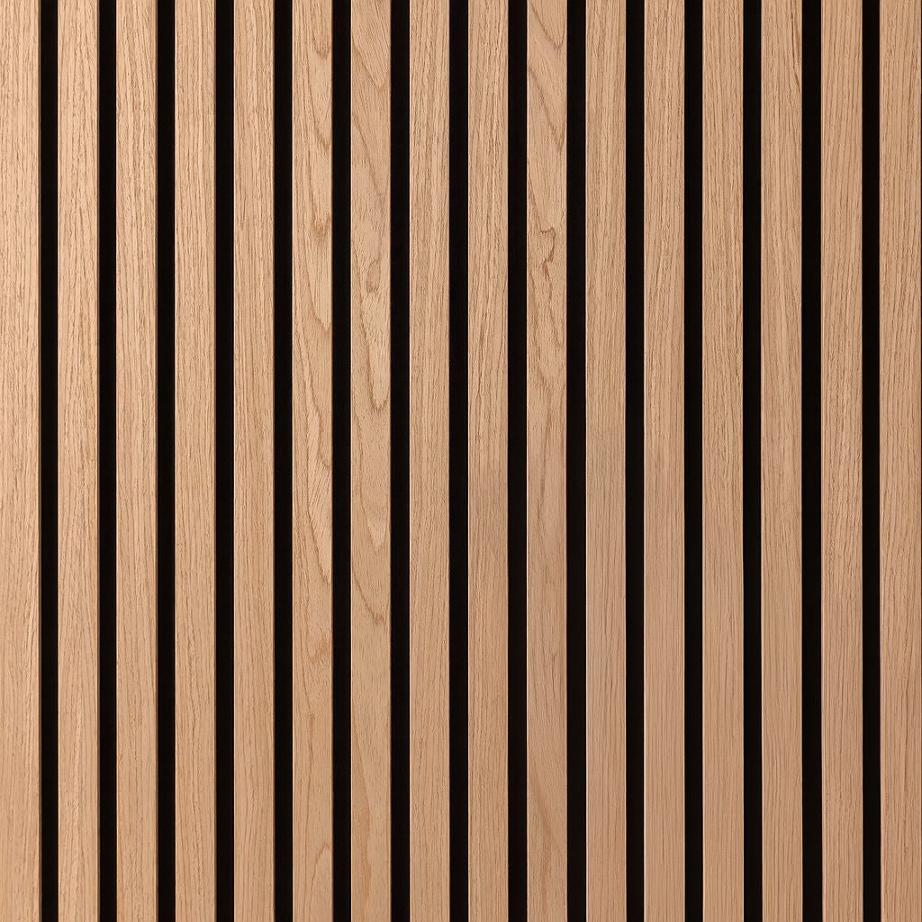Simply Panels Oak Acoustic Slatted Wood Wall Panels- 240cm x 32cm (2 pack)