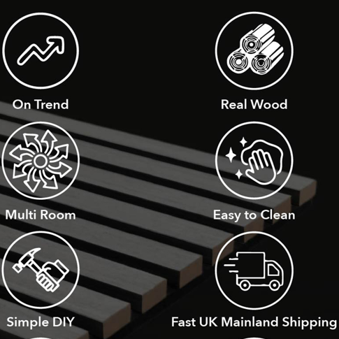 Simply Panels Premium 3-sided Wood Veneer Oak Acoustic Slat Wall Panel - 240cm x 32cm (2 pack)